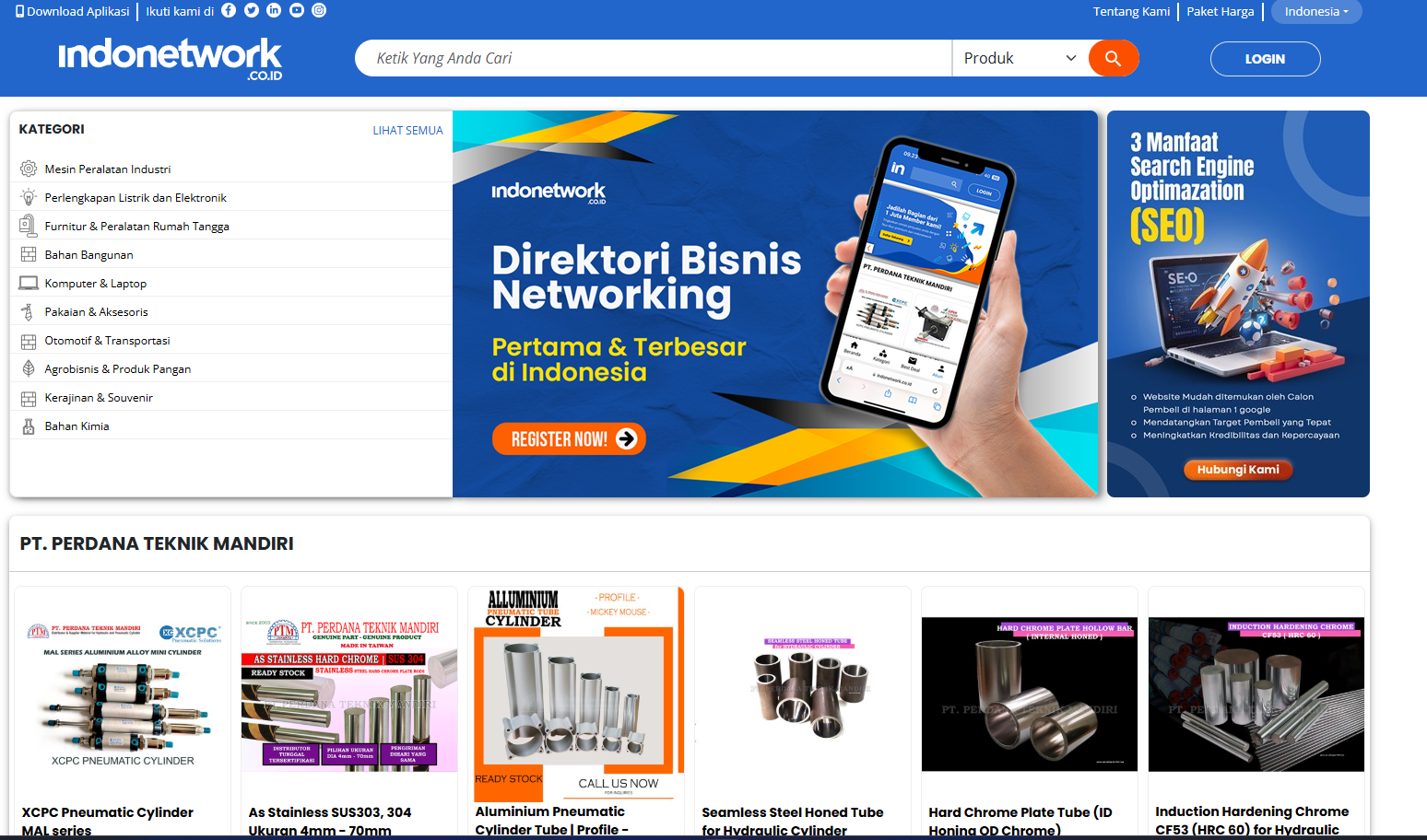 tangkapan layar situs indonetwork